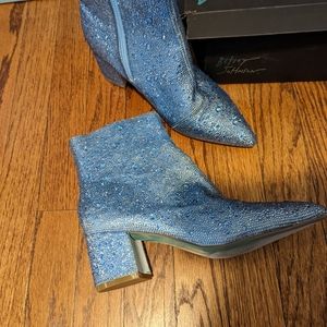 BRAND NEW Blue rhinestone boots Betsey Johnson size 7 Cady Rhinestone Boot